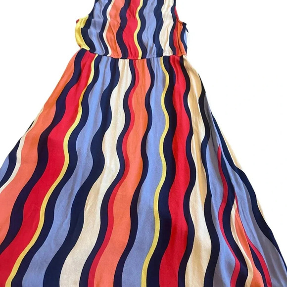 Plenty by Tracy Reese Rainbow Stripe Dress Surplice V-Neck Ruffle Size Small - Picture 9 of 11